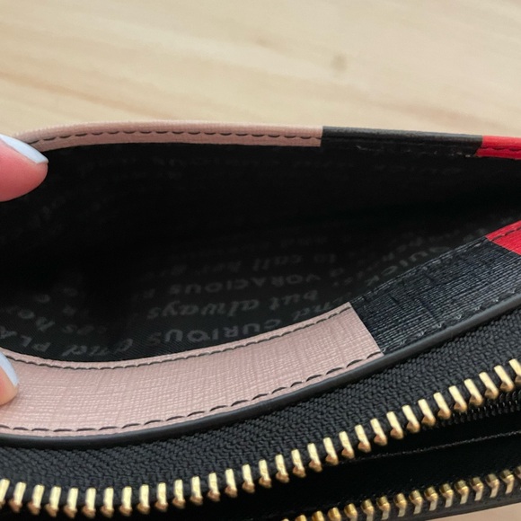 LIKE NEW Kate Spade Wallet - Full Sized Continental Wallet Colorblock Red, Black - Picture 7 of 14